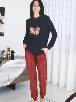 Givova Pigiama lungo da donna in cotone interlock