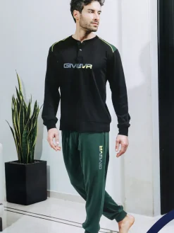 Givova Pigiama lungo da uomo in cotone interlock