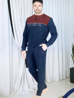 Givova Pigiama lungo da uomo in cotone interlock