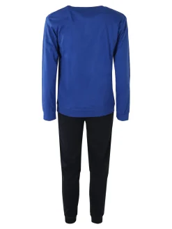 Givova Pigiama uomo in misto cotone interlock con logo - blu