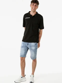 Givova Polo da uomo in cotone piquet a maniche corte - nero