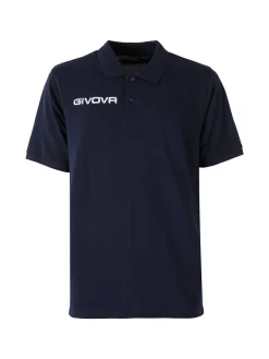 Givova Polo da uomo in cotone piquet a maniche corte - blu scuro