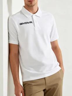 Givova Polo da uomo in cotone piquet a maniche corte - bianco