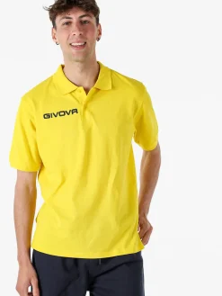 Givova Polo da uomo in cotone piquet a maniche corte - giallo