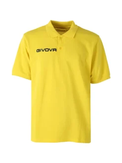 Givova Polo da uomo in cotone piquet a maniche corte - giallo