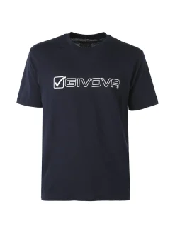 Givova T-shirt da uomo in cotone con logo - blu scuro