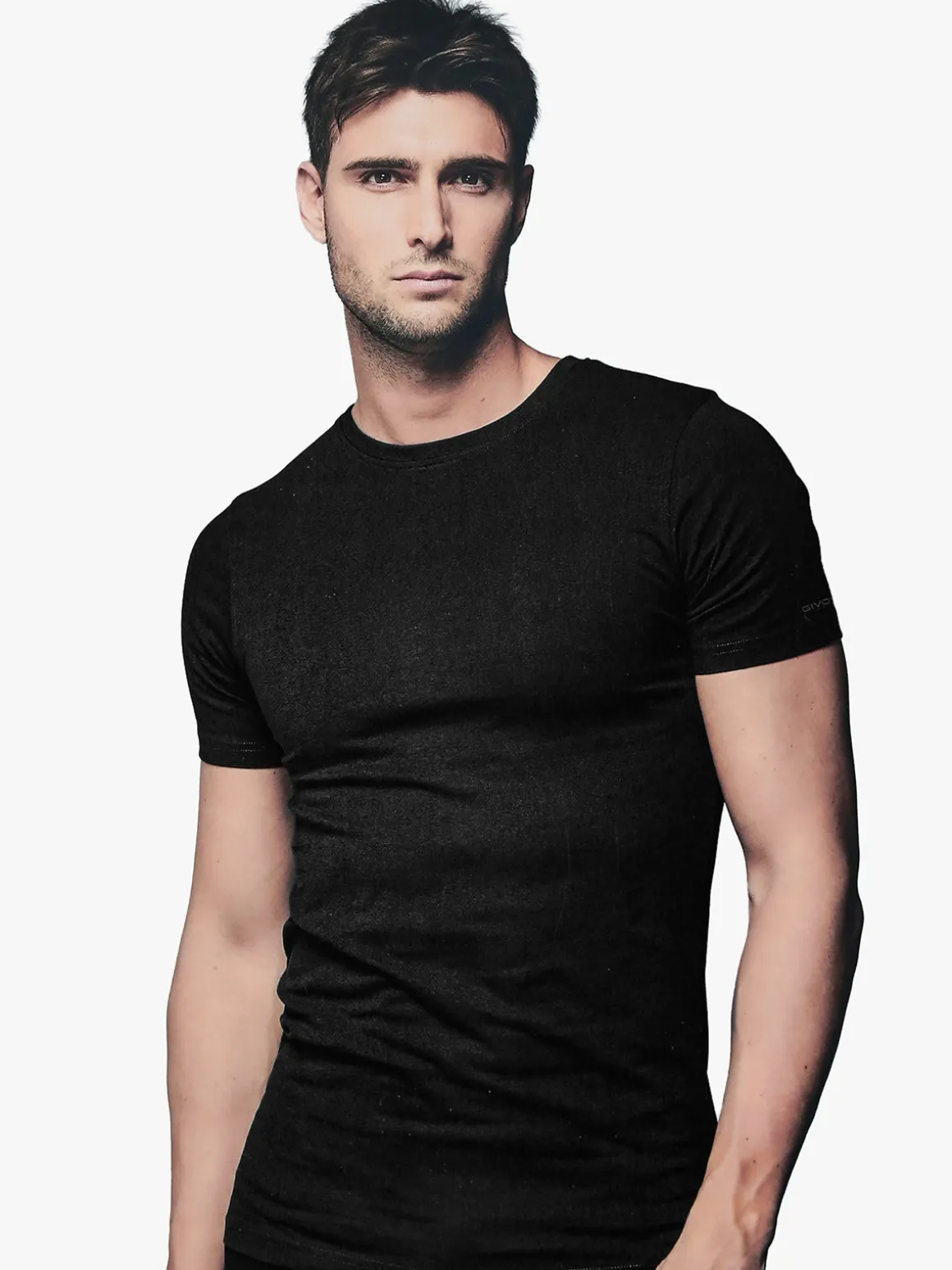 Givova T-shirt intima da uomo in cotone bielastico - nero