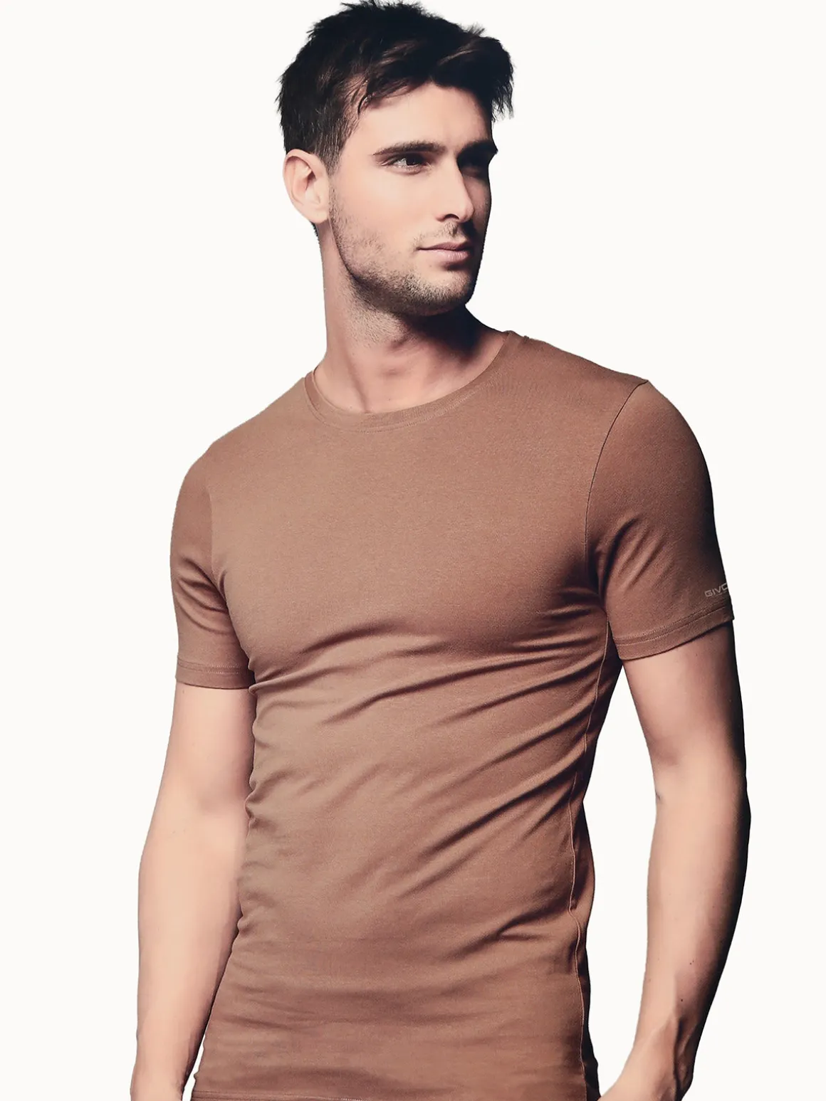 Givova T-shirt intima da uomo in cotone bielastico - cammello