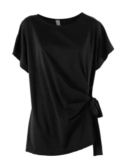 Glad Origin Maxi blusa da donna con fiocco laterale - nero