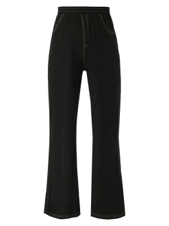 Gladys Jeggings donna a gamba larga con finale ampio - nero