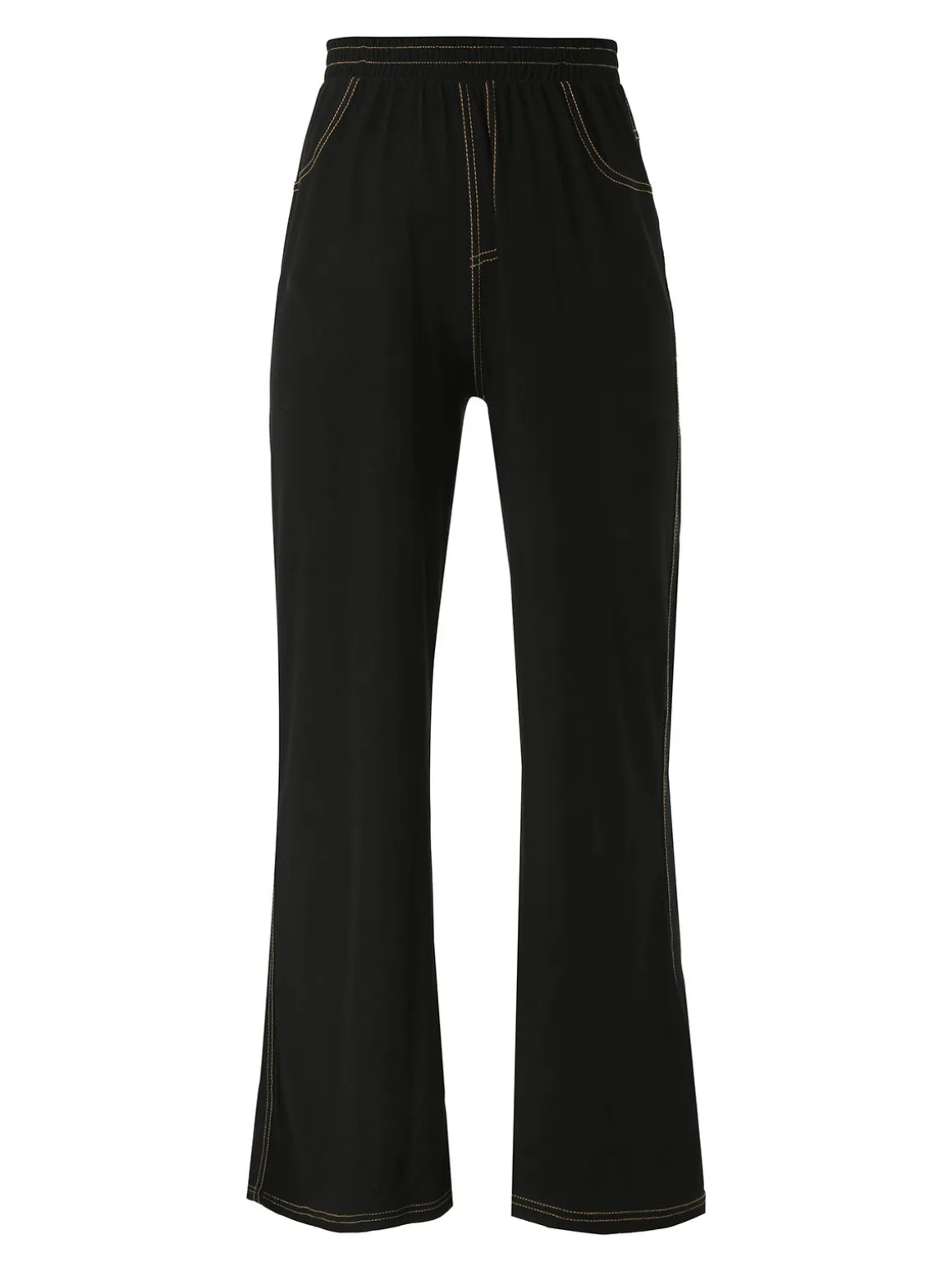 Gladys Jeggings donna a gamba larga con finale ampio - nero