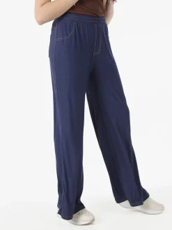 Gladys Jeggings donna a gamba larga con finale ampio - blu