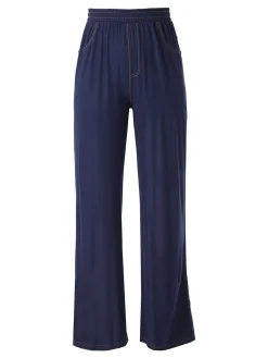 Gladys Jeggings donna a gamba larga con finale ampio - blu