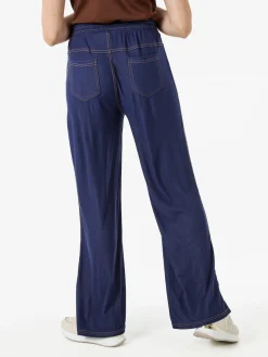 Gladys Jeggings donna a gamba larga con finale ampio - blu