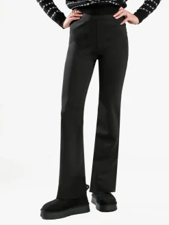 Gladys Leggings donna a gamba larga con finale in taglio vivo - nero