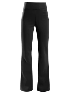 Gladys Leggings donna a gamba larga con finale in taglio vivo - nero