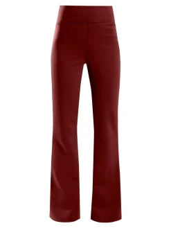 Gladys Leggings donna a gamba larga con finale in taglio vivo - bordeaux