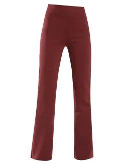 Gladys Leggings donna a gamba larga con finale in taglio vivo - bordeaux