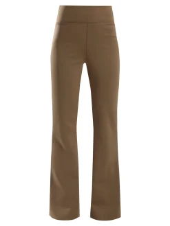 Gladys Leggings donna a gamba larga con finale in taglio vivo - marrone