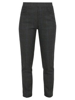 Gladys Leggings donna pied de poule con interno in pile - blu scuro