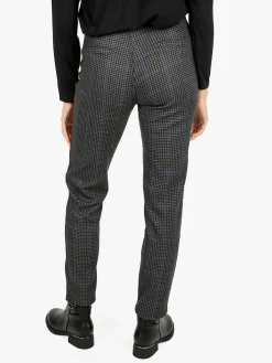 Gladys Leggings donna pied de poule con interno in pile - blu scuro