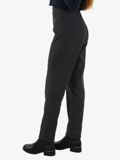 Gladys Leggings donna pied de poule con interno in pile - blu scuro