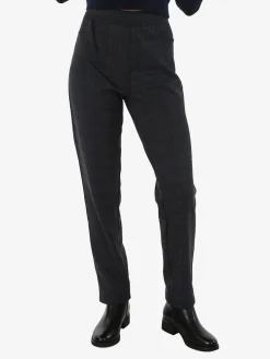 Gladys Leggings donna pied de poule con interno in pile - blu scuro