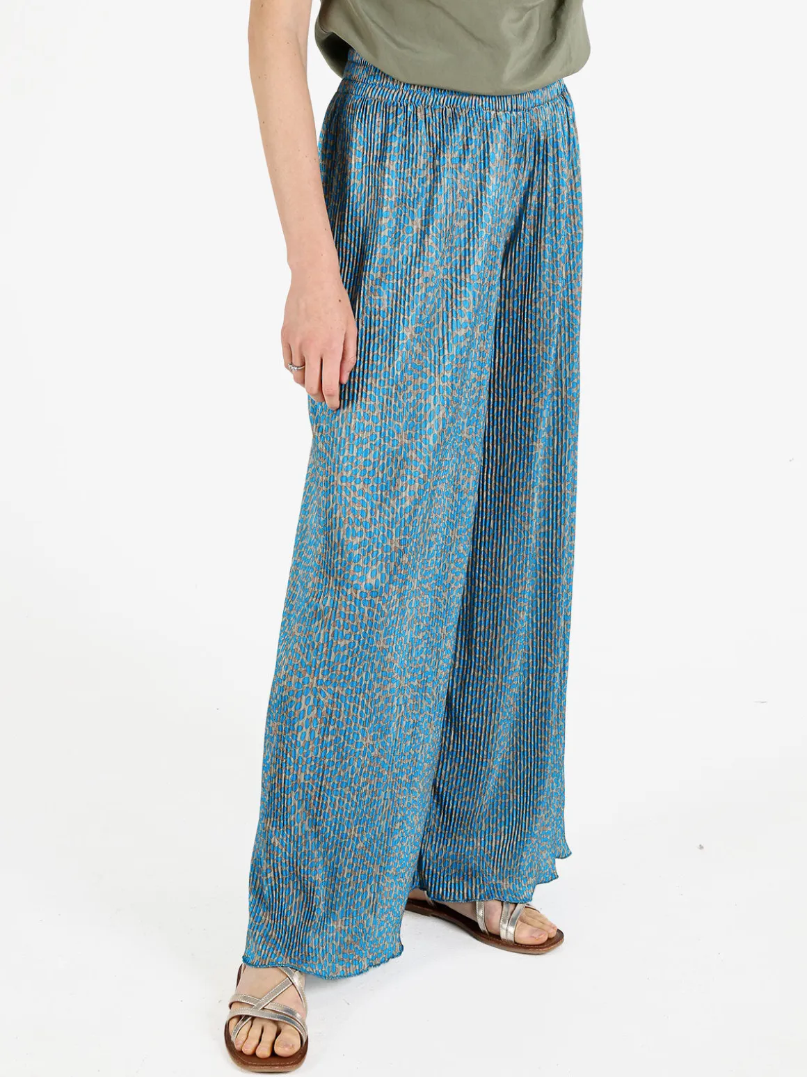 Gladys Pantaloni da donna a gamba larga plissettati