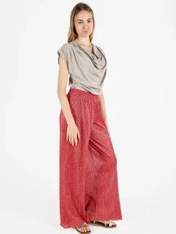 Gladys Pantaloni da donna a gamba larga plissettati