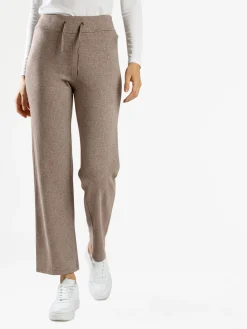 Gladys Pantaloni donna a gamba larga con coulisse - cammello