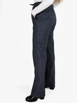 Gladys Pantaloni donna a gamba larga con interno in pile - blu scuro