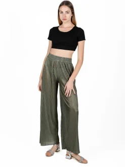 Gladys Pantaloni donna leggeri a palazzo plissettati