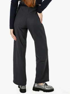 Gladys Pantaloni donna morbidi a gamba larga - nero