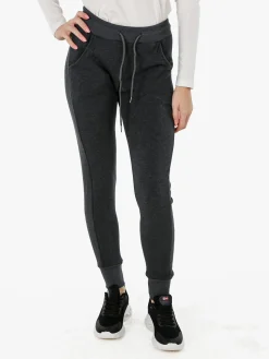 Gladys Pantaloni donna sportivi con polsini e interno di pelo - grigio scuro