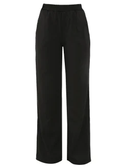 Gladys Pantaloni morbidi da donna a gamba larga - nero