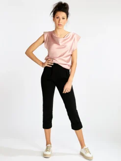 Gladys Pantaloni morbidi donna con risvolto