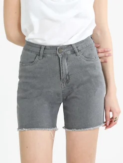 Gladys Shorts donna in jeans con finale sfrangiato