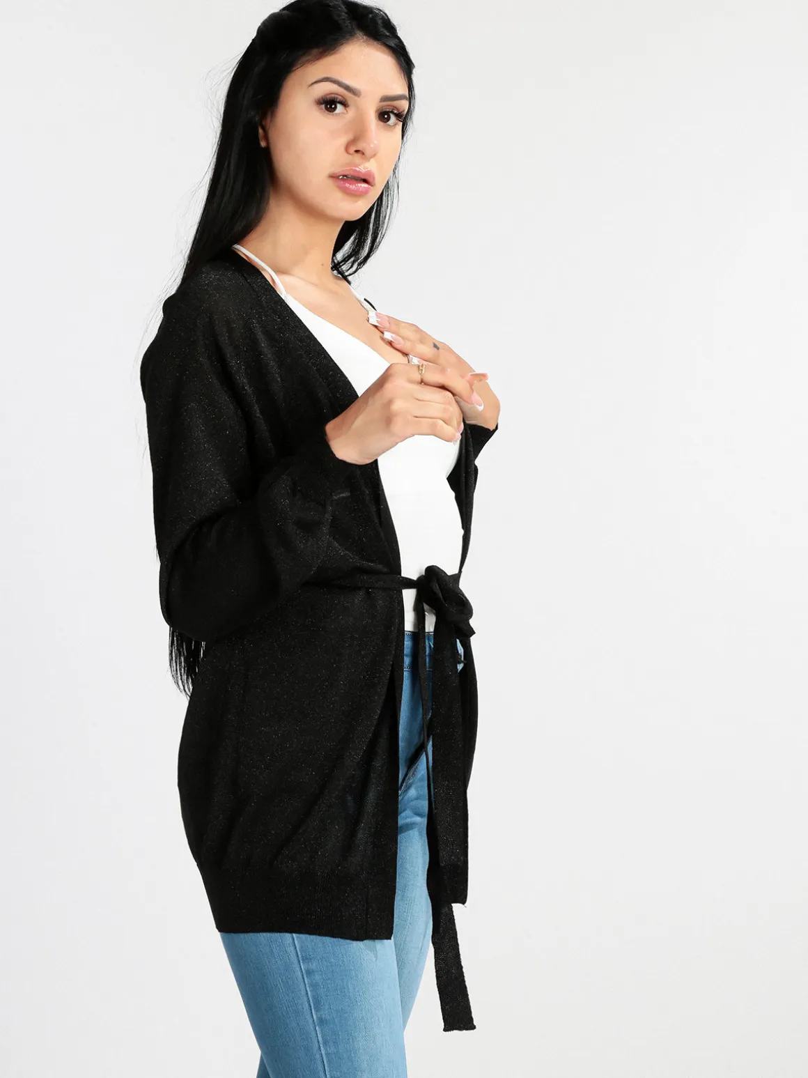 Griffai Cardigan donna aperto in lurex
