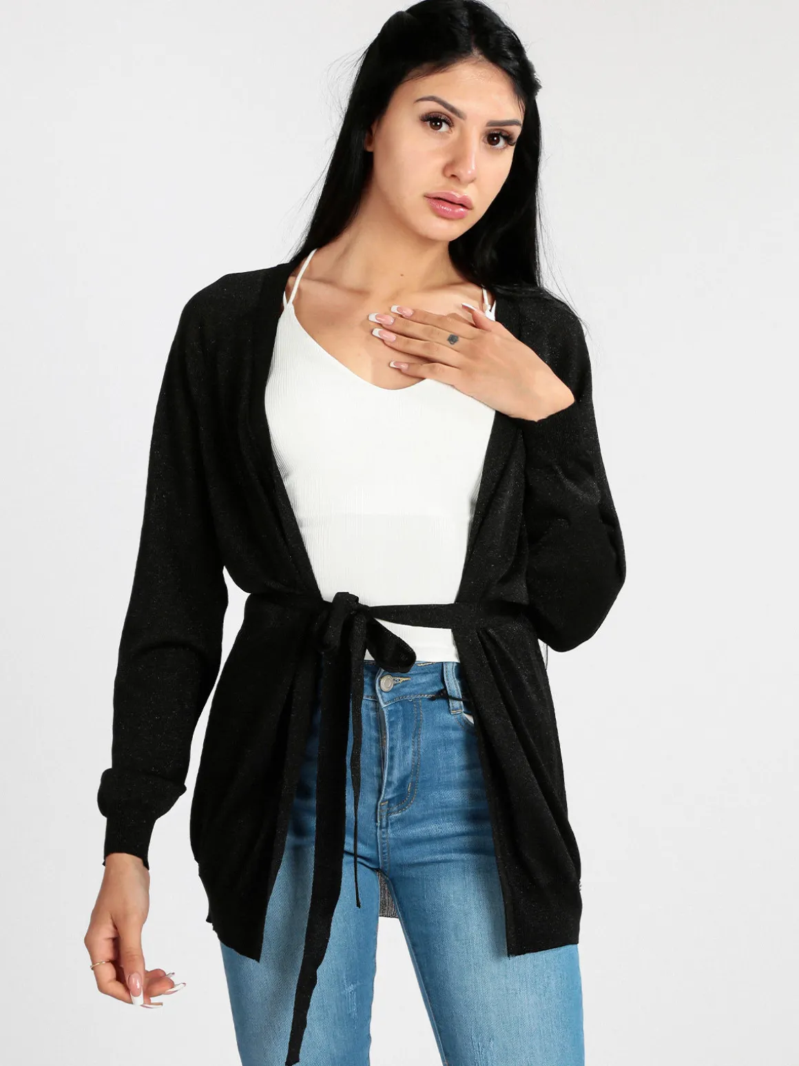 Griffai Cardigan donna aperto in lurex