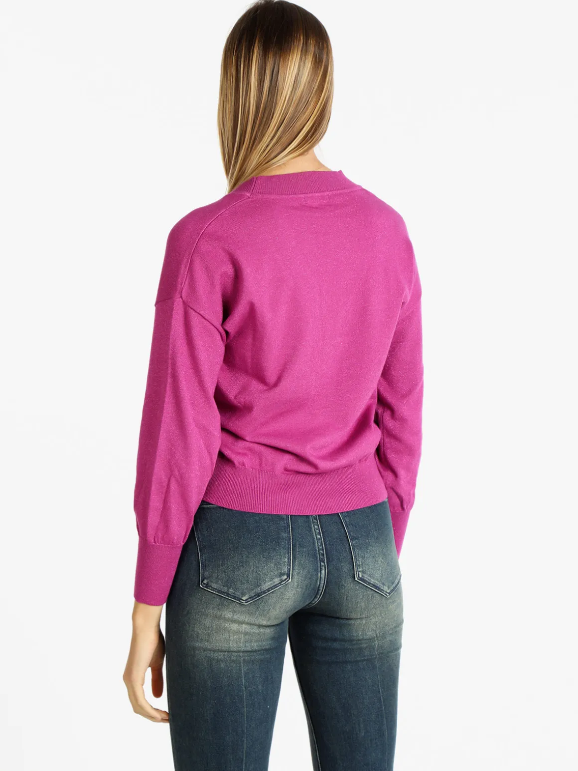 Griffai Cardigan donna oversize lurex con bottoni