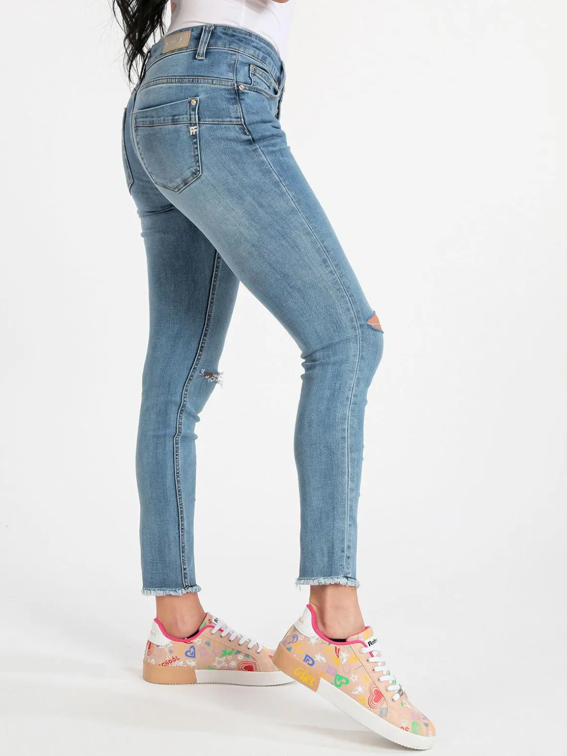 Griffai Jeans donna skinny con strappi