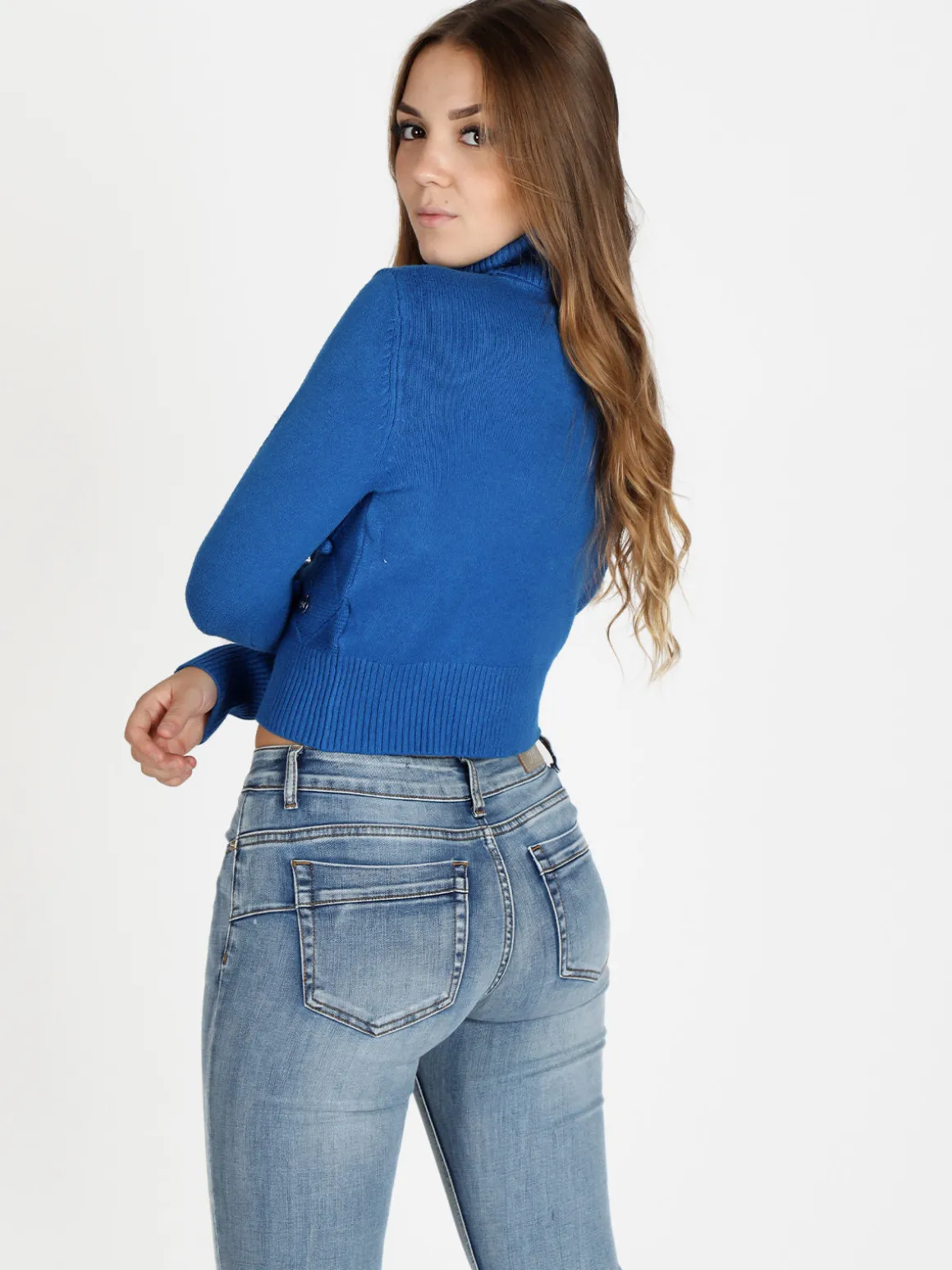 Griffai Maglione cropped donna a dolcevita