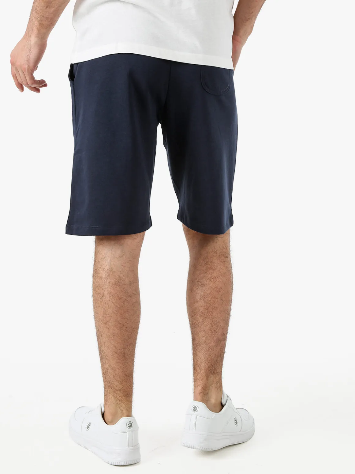 Guy Bermuda da uomo in felpa con coulisse - blu scuro