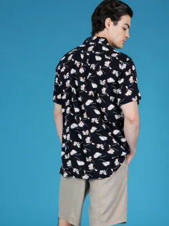 Guy Camicia da uomo a maniche corte con stampe