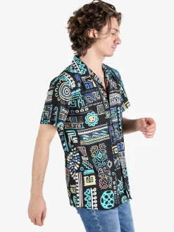 Guy Camicia da uomo a maniche corte con stampe