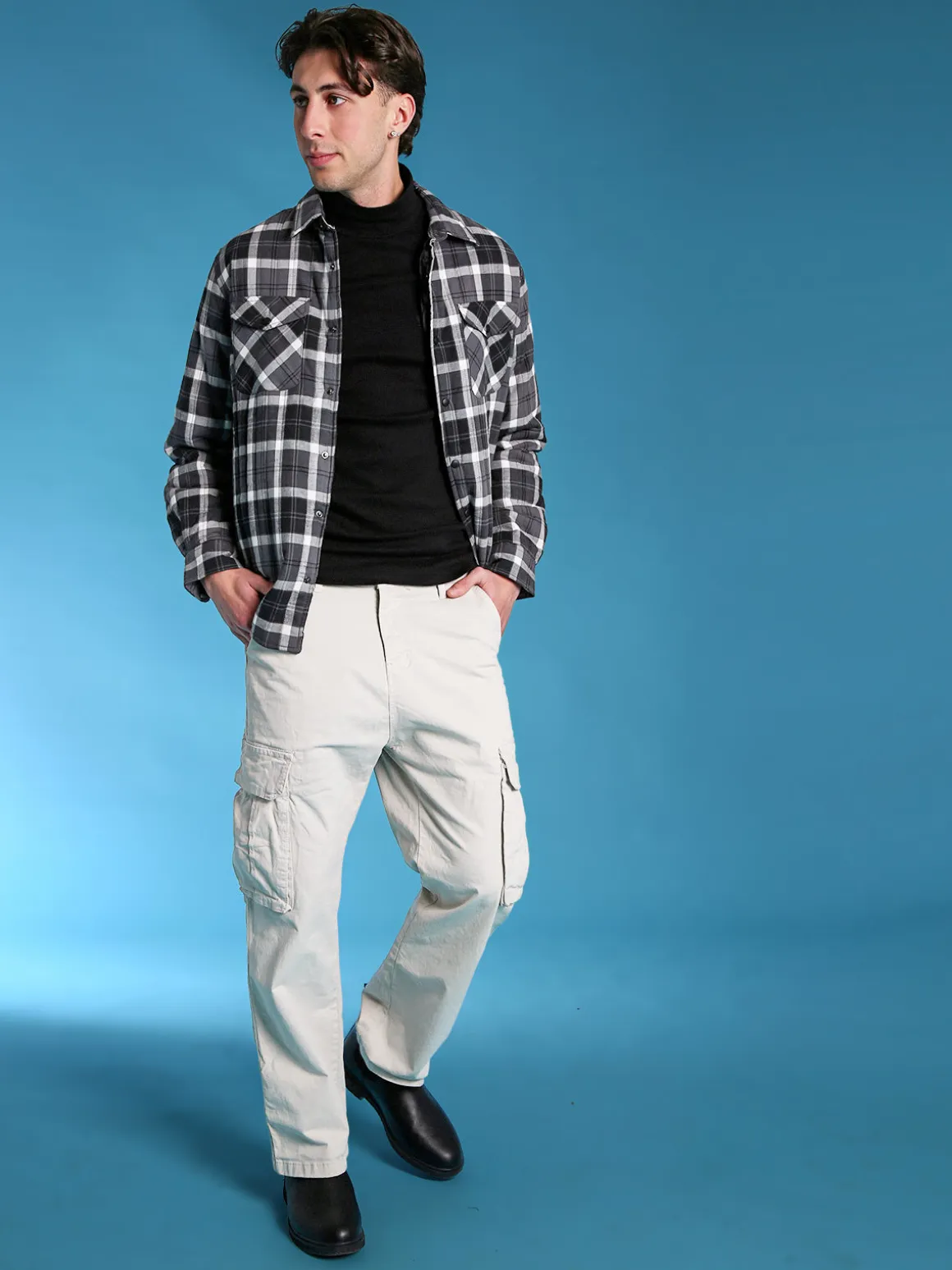 Guy Camicia da uomo imbottita a quadri