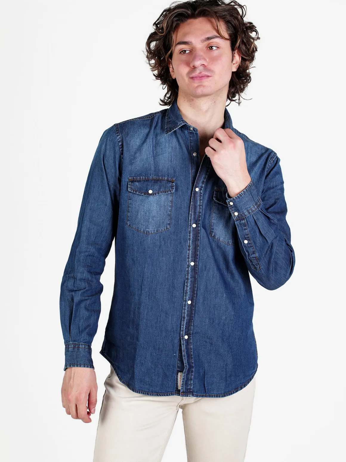 Guy Camicia da uomo in jeans