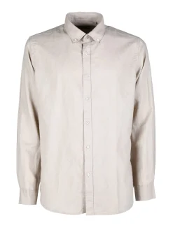 Guy Camicia da uomo in misto lino a maniche lunghe