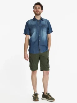 Guy Camicia di jeans da uomo a maniche corte