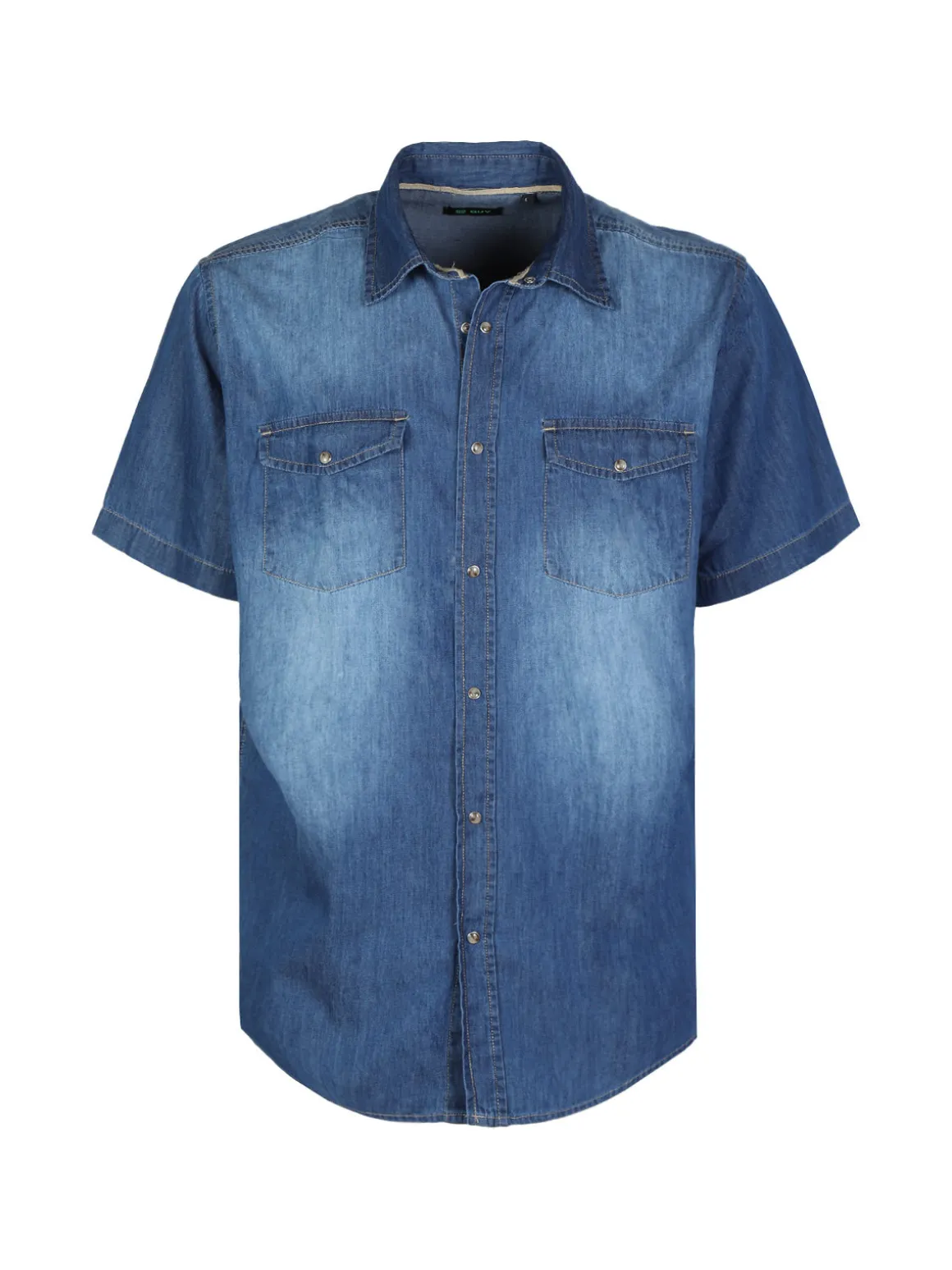 Guy Camicia di jeans da uomo a maniche corte